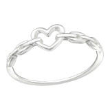 Heart - 925 Sterling Silver Simple Rings SD44845