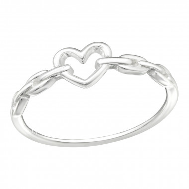 Heart - 925 Sterling Silver Simple Rings SD44845