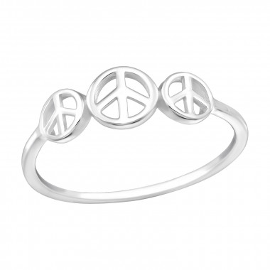 Peace - 925 Sterling Silver Simple Rings SD44849