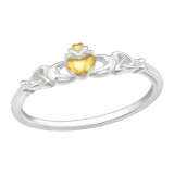 Heart Crown - 925 Sterling Silver Simple Rings SD45196