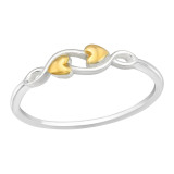 Hearts - 925 Sterling Silver Simple Rings SD45197