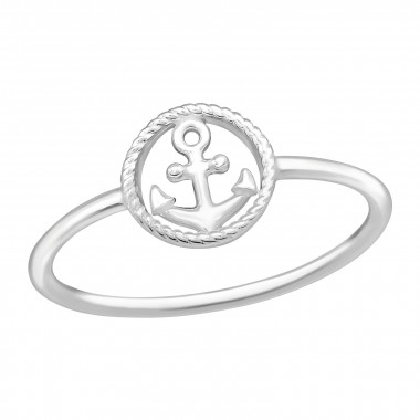 Anchor - 925 Sterling Silver Simple Rings SD45286