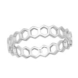 Eternity Hexagon - 925 Sterling Silver Simple Rings SD46167