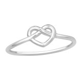 Heart Knot - 925 Sterling Silver Simple Rings SD46313