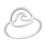 Wave - 925 Sterling Silver Simple Rings SD46767