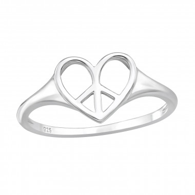 Heart Peace - 925 Sterling Silver Simple Rings SD46868