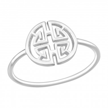 Chinese Symbol - 925 Sterling Silver Simple Rings SD47215