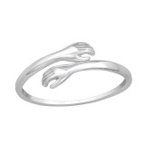 Hugging Hands - 925 Sterling Silver Simple Rings SD47799