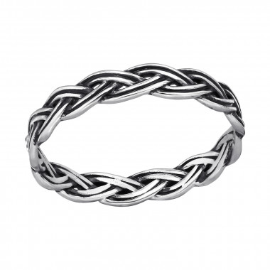 Braided - 925 Sterling Silver Simple Rings SD48218