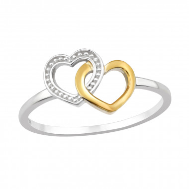 Double Heart - 925 Sterling Silver Simple Rings SD48222