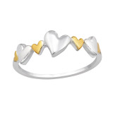 Hearts - 925 Sterling Silver Simple Rings SD48325