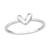 Heart - 925 Sterling Silver Simple Rings SD48380