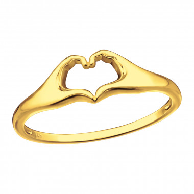 Hand Heart - 925 Sterling Silver Simple Rings SD48647