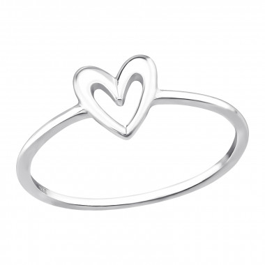 Heart - 925 Sterling Silver Simple Rings SD48694