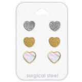 Hearts - 316L Surgical Grade Stainless Steel Steel Jewelry Sets SD49004