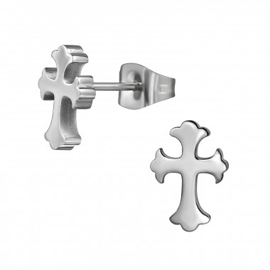 Christian Cross - 316L Surgical Grade Stainless Steel Stainless Steel Ear studs SD1810