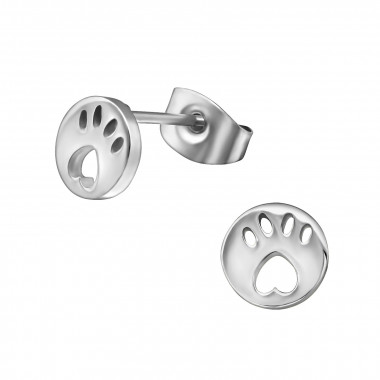 Paw Print - 316L Surgical Grade Stainless Steel Stainless Steel Ear studs SD29816