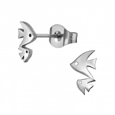 Fish - 316L Surgical Grade Stainless Steel Stainless Steel Ear studs SD48459