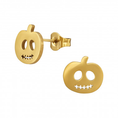 Halloween Pumpkin - 316L Surgical Grade Stainless Steel Stainless Steel Ear studs SD48473