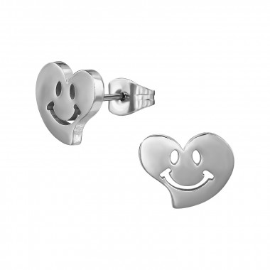 Smiley Face Emoji - 316L Surgical Grade Stainless Steel Stainless Steel Ear studs SD48602