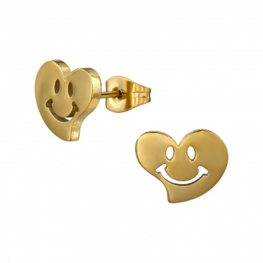 Smiley Face Emoji - 316L Surgical Grade Stainless Steel Stainless Steel Ear studs SD48603