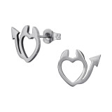 Devil Heart - 316L Surgical Grade Stainless Steel Stainless Steel Ear studs SD48863