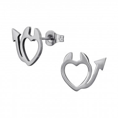 Devil Heart - 316L Surgical Grade Stainless Steel Stainless Steel Ear studs SD48863