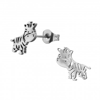 Zebra - 316L Surgical Grade Stainless Steel Stainless Steel Ear studs SD48967