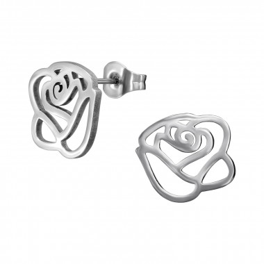 Rose Flower - 316L Surgical Grade Stainless Steel Stainless Steel Ear studs SD48972