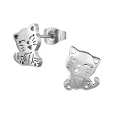 Cat - 316L Surgical Grade Stainless Steel Stainless Steel Ear studs SD49357