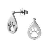 Paw Print - 316L Surgical Grade Stainless Steel Stainless Steel Ear studs SD49361