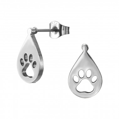 Paw Print - 316L Surgical Grade Stainless Steel Stainless Steel Ear studs SD49361