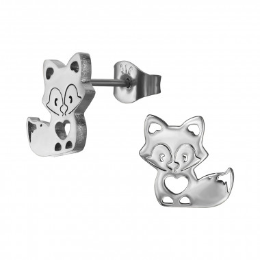 Fox - 316L Surgical Grade Stainless Steel Stainless Steel Ear studs SD49363