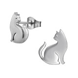 Cat - 316L Surgical Grade Stainless Steel Stainless Steel Ear studs SD49429