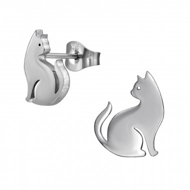 Cat - 316L Surgical Grade Stainless Steel Stainless Steel Ear studs SD49429