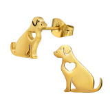 Dog With Heart - 316L Surgical Grade Stainless Steel Stainless Steel Ear studs SD49432