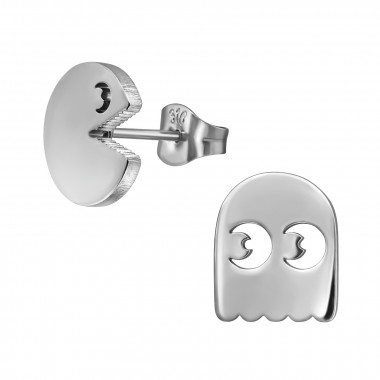 Pacman - 316L Surgical Grade Stainless Steel Stainless Steel Ear studs SD49445