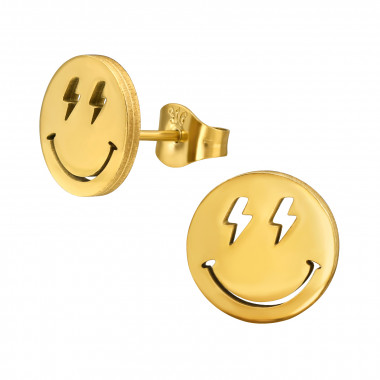 Smiley - 316L Surgical Grade Stainless Steel Stainless Steel Ear studs SD49448