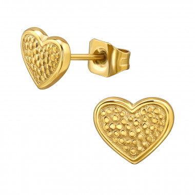 Dots Heart - 316L Surgical Grade Stainless Steel Stainless Steel Ear studs SD49462