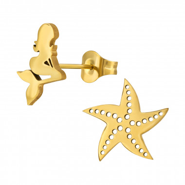 Starfish & Mermaid - 316L Surgical Grade Stainless Steel Stainless Steel Ear studs SD49468