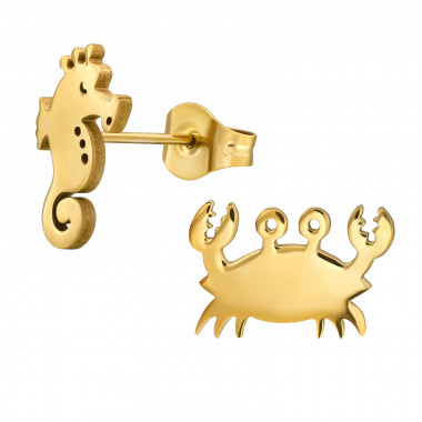 Crab & Seahorse - 316L Surgical Grade Stainless Steel Stainless Steel Ear studs SD49470