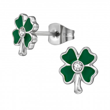 Lucky Clover - 316L Surgical Grade Stainless Steel Stainless Steel Ear studs SD49584