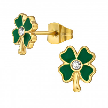 Lucky Clover - 316L Surgical Grade Stainless Steel Stainless Steel Ear studs SD49585