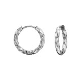 12mm Diamond Cut - 316L Surgical Grade Stainless Steel Stainless Steel Earrings SD49578