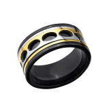 Black and Gold - 316L Surgical Grade Stainless Steel Steel Rings SD22787