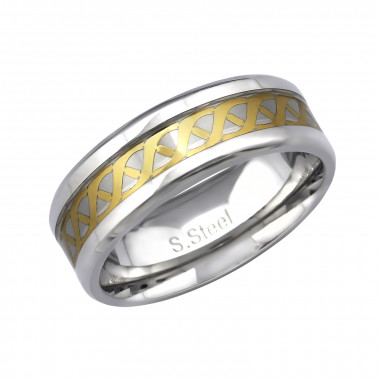 Two Tone Celtic - 316L Surgical Grade Stainless Steel Steel Rings SD34153