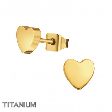 Heart - Titanium Titanium Ear Studs SD49023