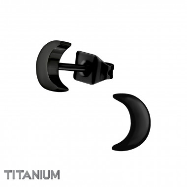 Crescent Moon - Titanium Titanium Ear Studs SD49024