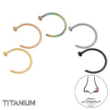 0.8Mm (20G) Nose Rings Mix Color - X5 - Titanium Titanium Nose Jewelry SD47779