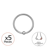 0.8Mm (20G) Ball Closure Rings - Titanium Titanium Nose Jewelry SD48945